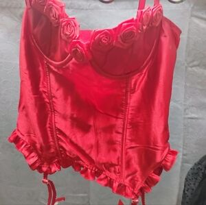 Frederick's of Hollywood Pink Satin Corset